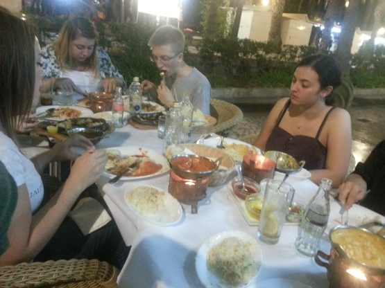 At the New Delhi Indian restaurant (courtesy of Gemma)