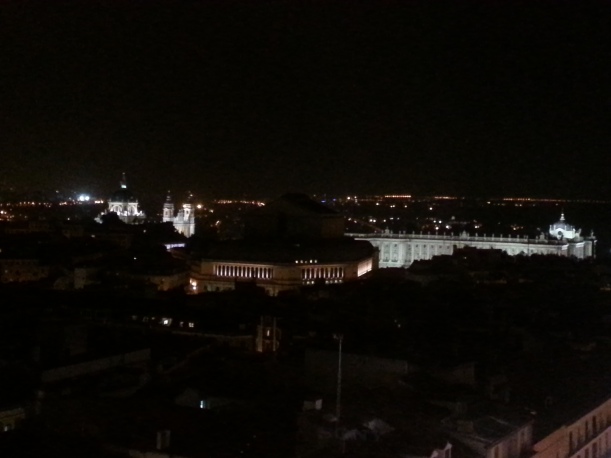 Madrid skyline from the Corte Inglés by night